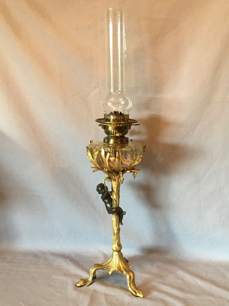 Large Bronze Oil Lamp-photo-1