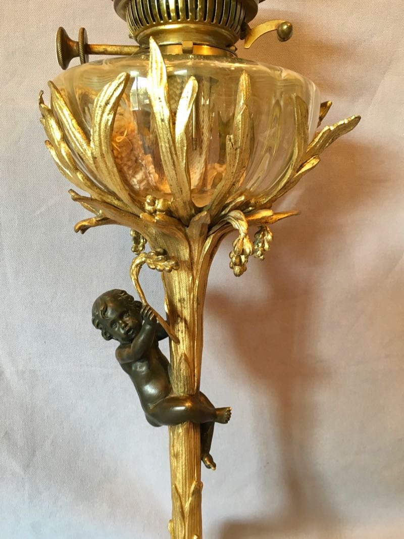 Large Bronze Oil Lamp