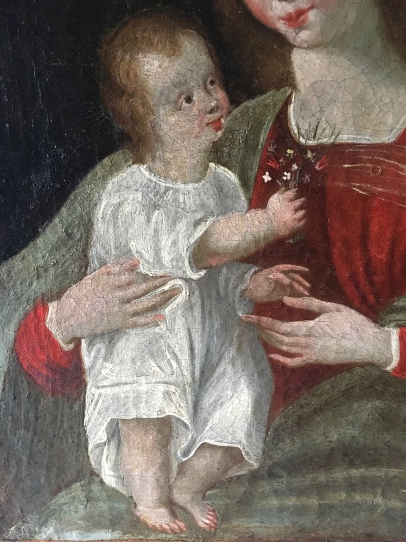 Tableau Huile Sur Toile Vierge à l'Enfant-photo-3