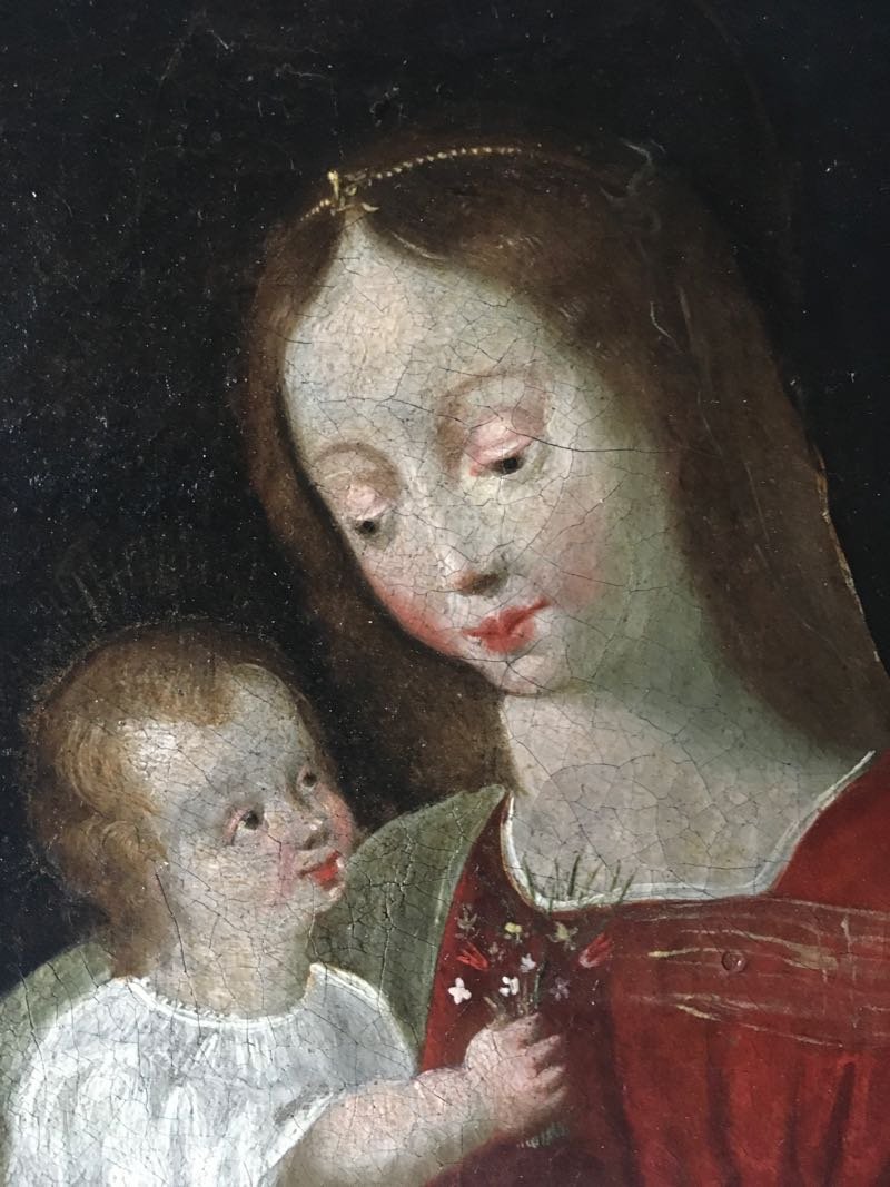 Tableau Huile Sur Toile Vierge à l'Enfant