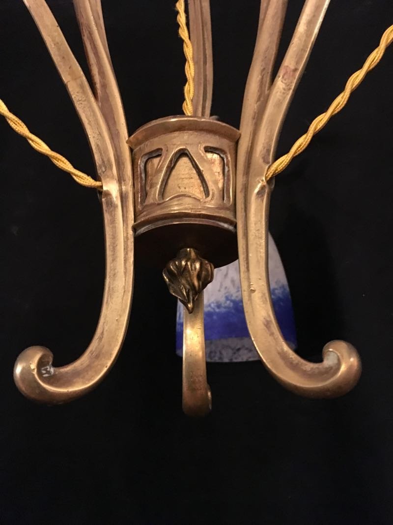Lustre Art Nouveau dans le goût de Majorelle-photo-2
