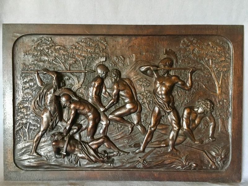 19th Century Carved Walnut Panel