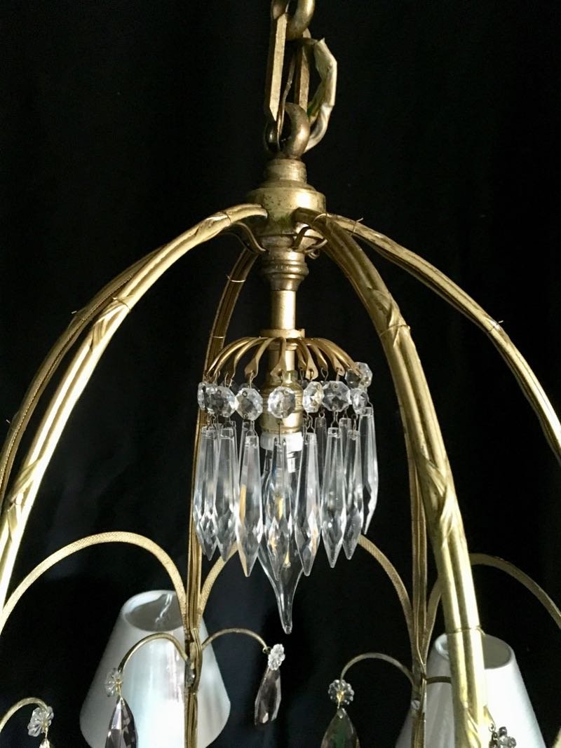Large Chandelier 1920 Cage Shaped-photo-4