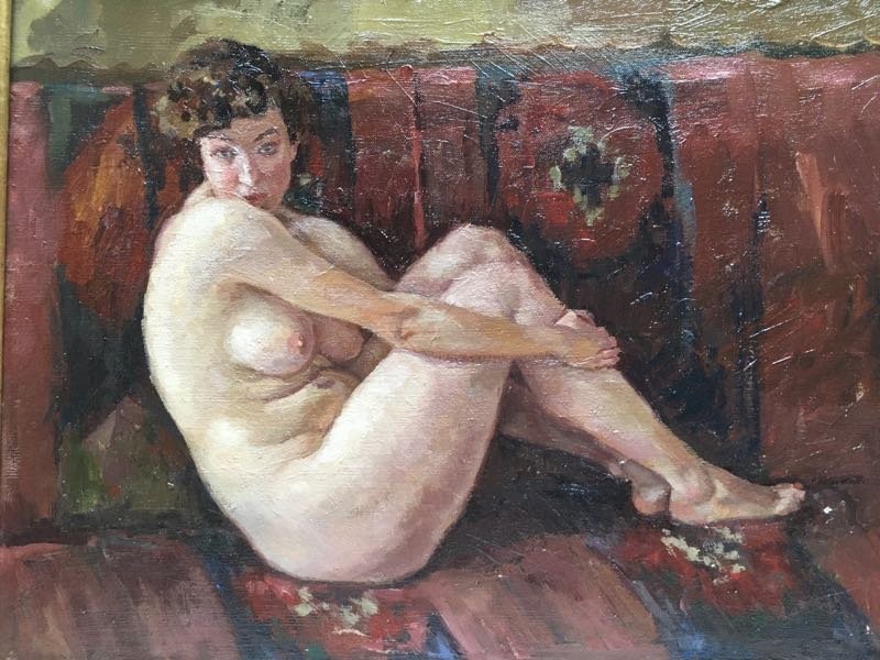 Table Naked Woman Sitting On A Couch