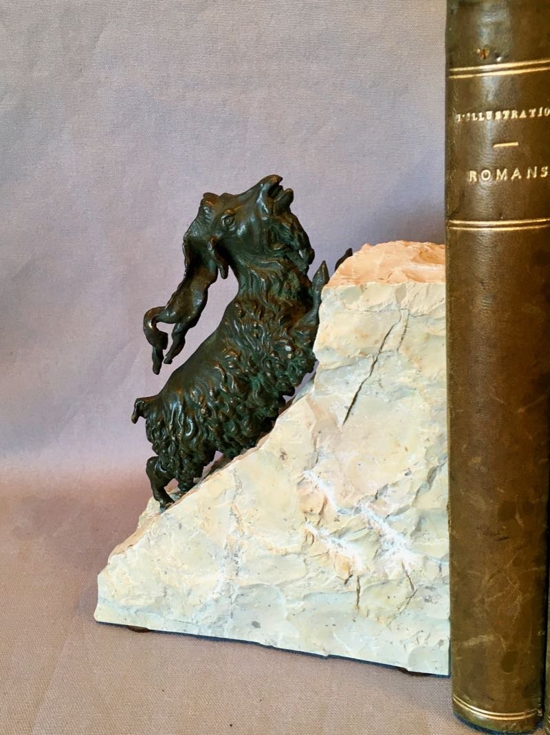 Ibexes In Bronze Bookend-photo-4