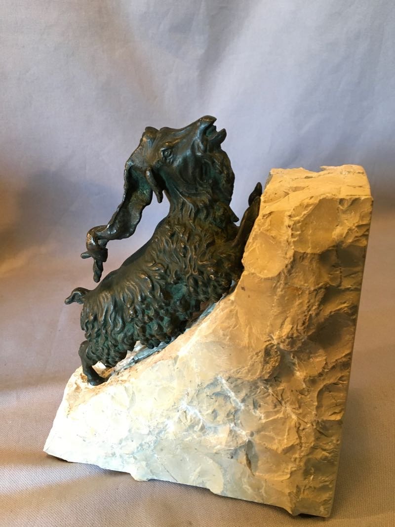 Ibexes In Bronze Bookend-photo-4