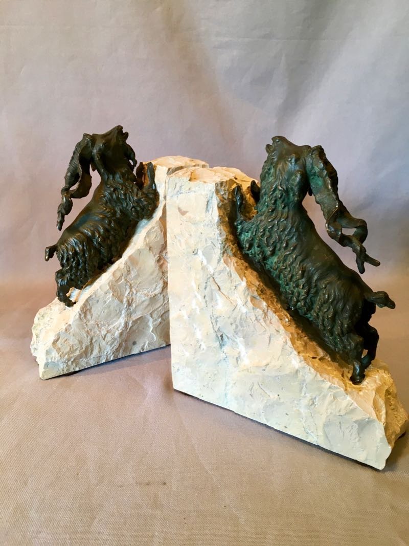 Ibexes In Bronze Bookend