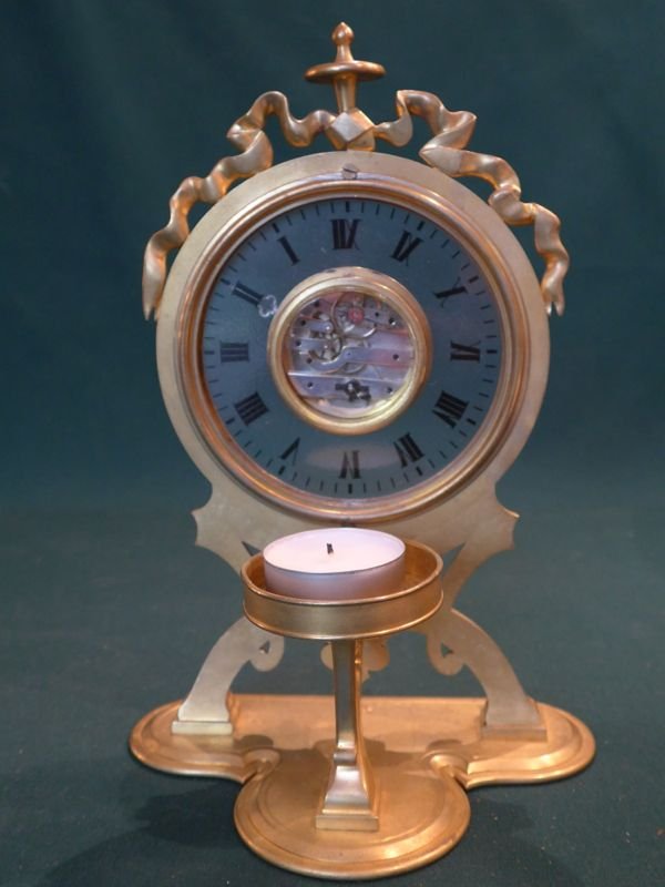 Nightlight Clock Late Nineteenth Gilt Bronze-photo-2