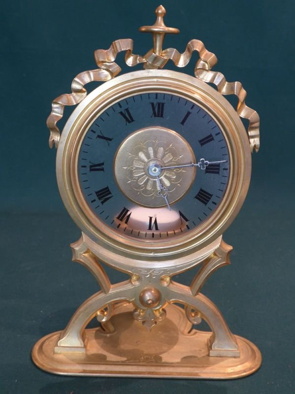 Nightlight Clock Late Nineteenth Gilt Bronze-photo-6