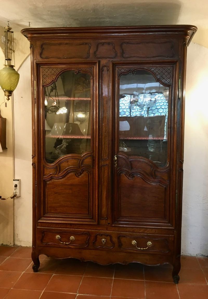 Louis XV Style Wardrobe In Walnut-photo-1