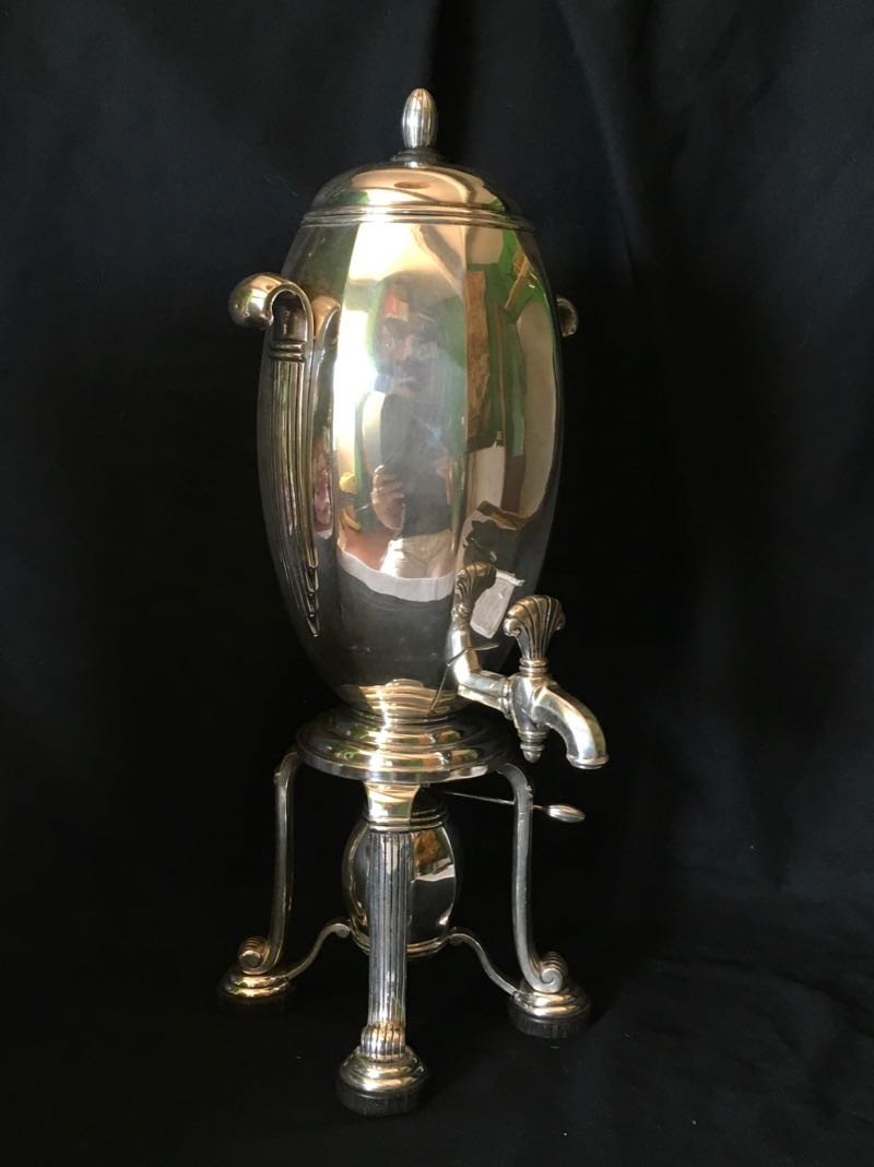 Samovar Art Deco En Metal Argente-photo-2