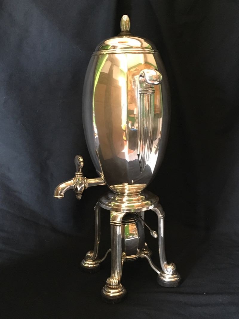 Samovar Art Deco En Metal Argente
