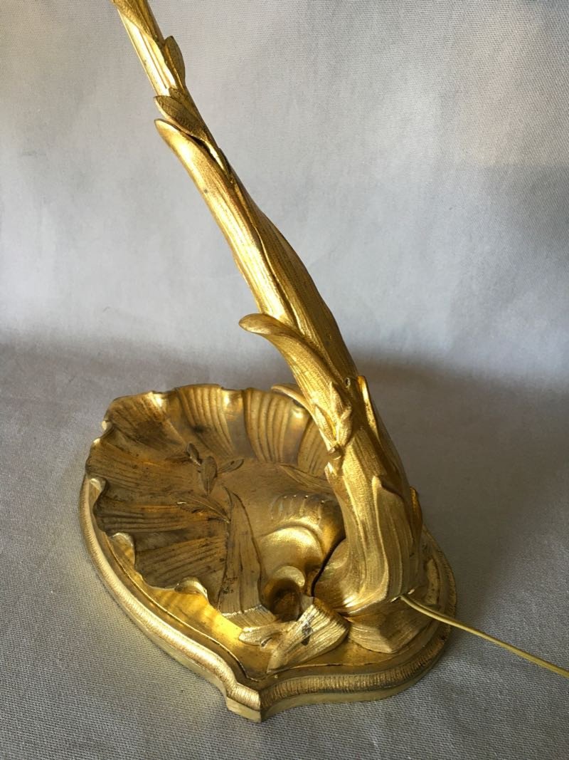 Grande Lampe Art Nouveau Aux Perruches-photo-2