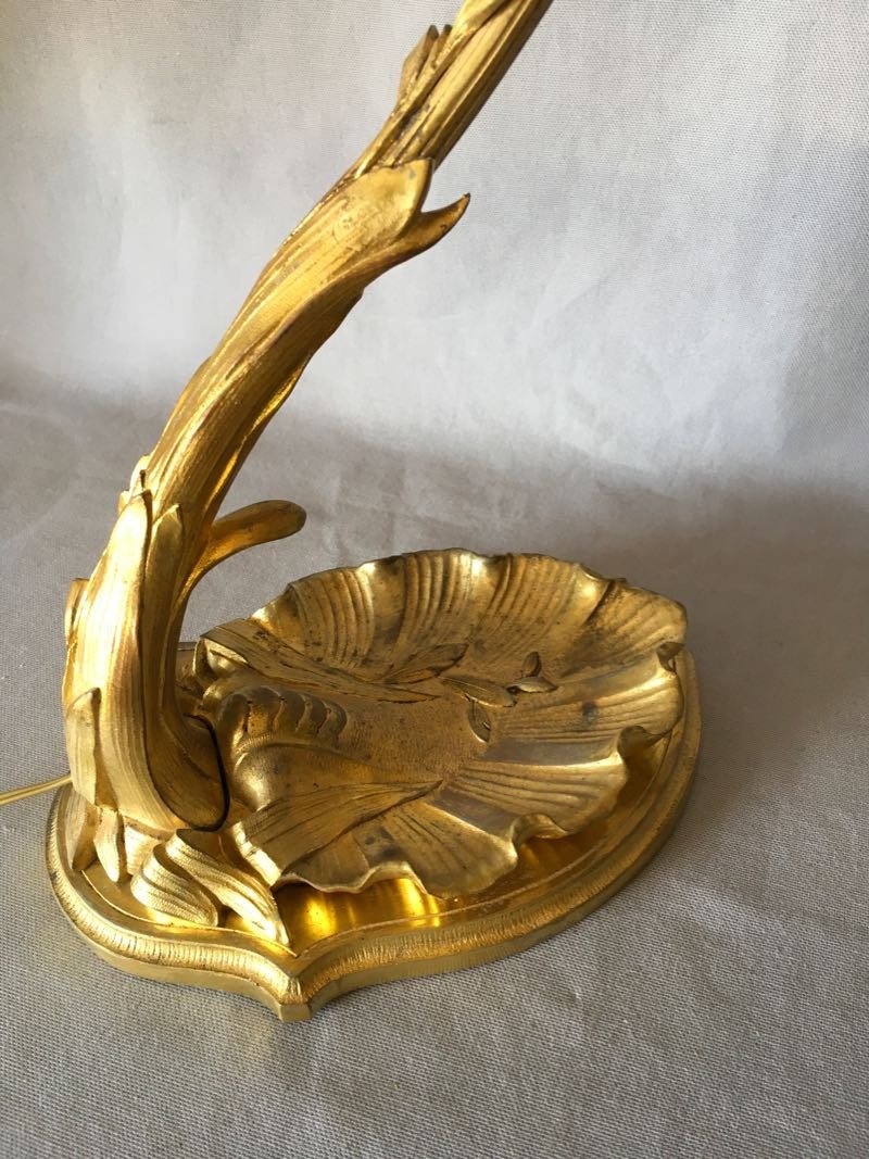 Grande Lampe Art Nouveau Aux Perruches-photo-3