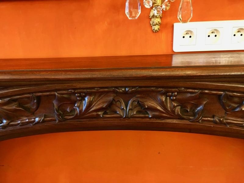 Art Nouveau Mahogany Fireplace-photo-2