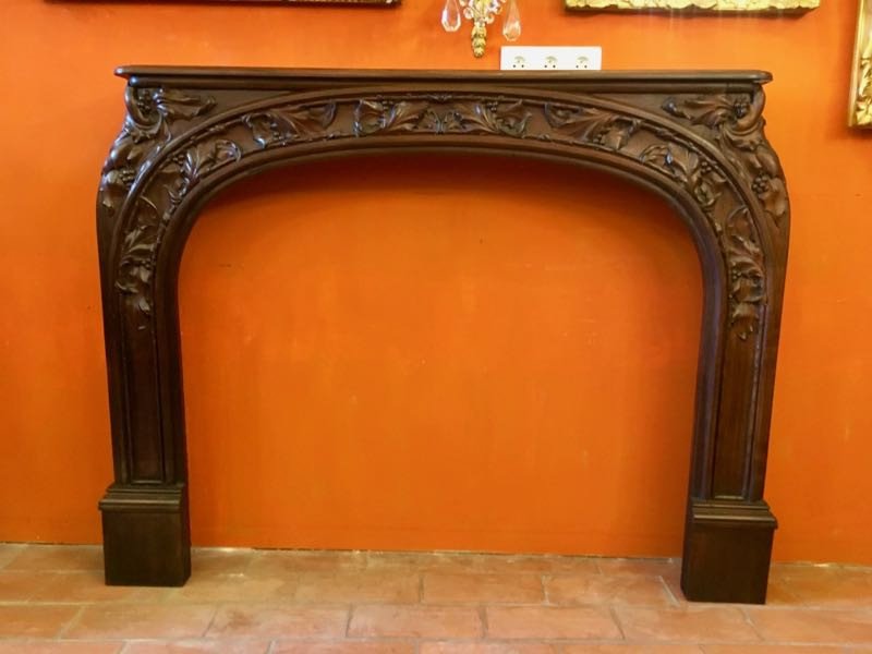 Art Nouveau Mahogany Fireplace