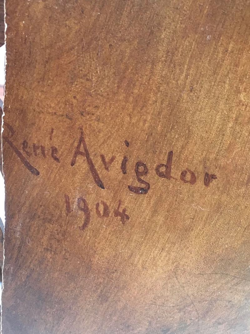 Huile Sur Panneau Portrait Art Nouveau Signé René Avigdor 1904-photo-4
