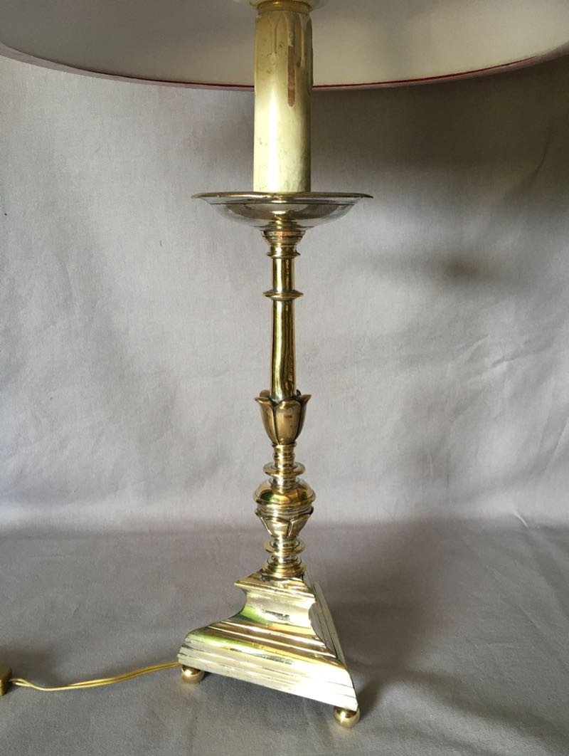 19th Century Silver Plated Torch Mounted As A Lamp-photo-2