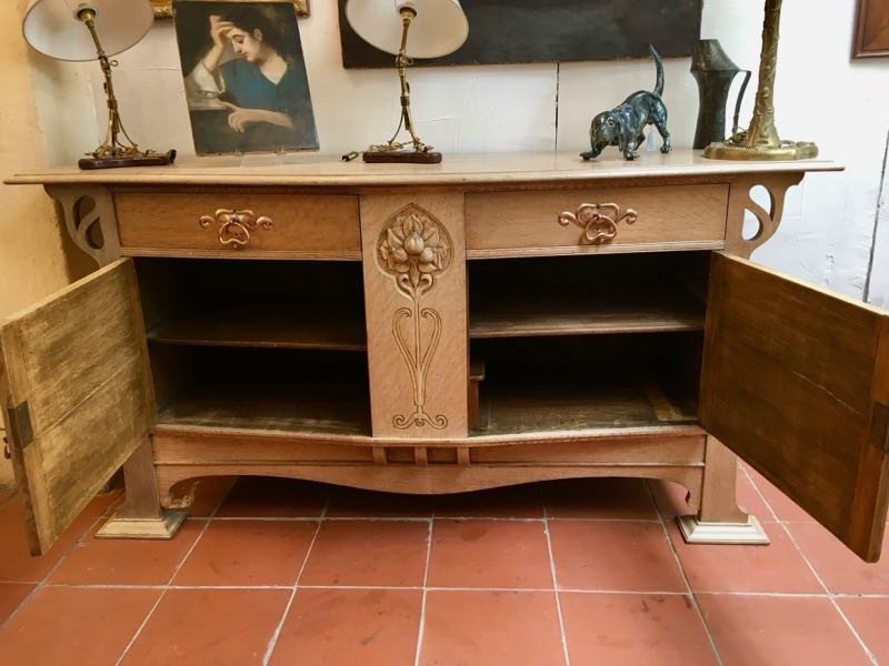 Art Nouveau Sideboard In Lightened Oak-photo-4