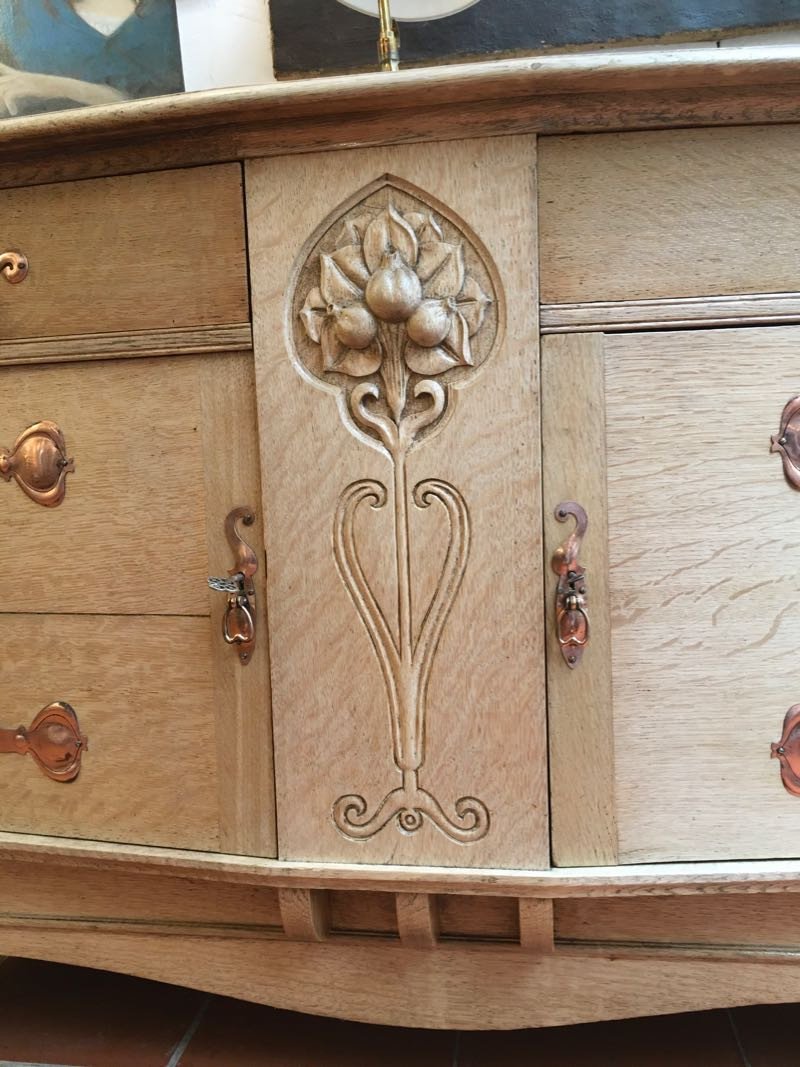 Art Nouveau Sideboard In Lightened Oak-photo-3