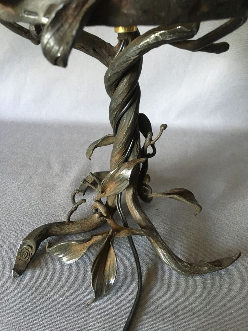 Art Nouveau Wrought Iron Lamp-photo-4