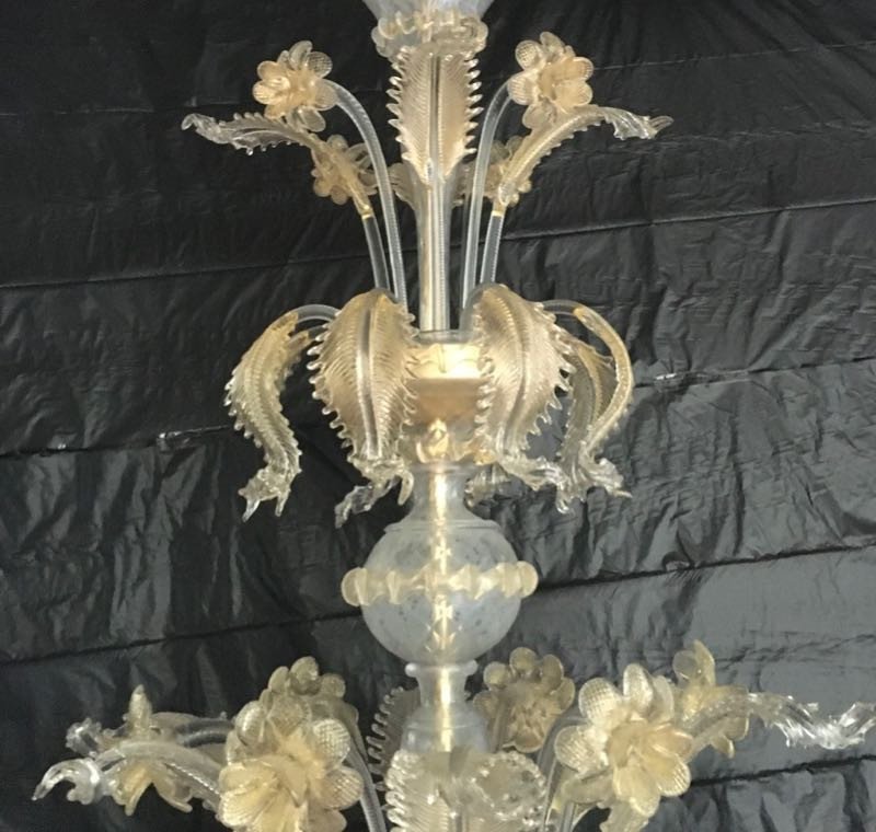 Paire De Grands Lustres Murano-photo-3