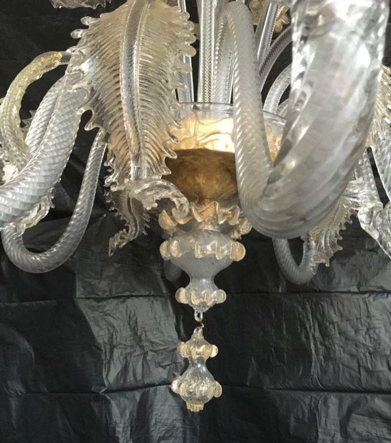 Paire De Grands Lustres Murano-photo-2