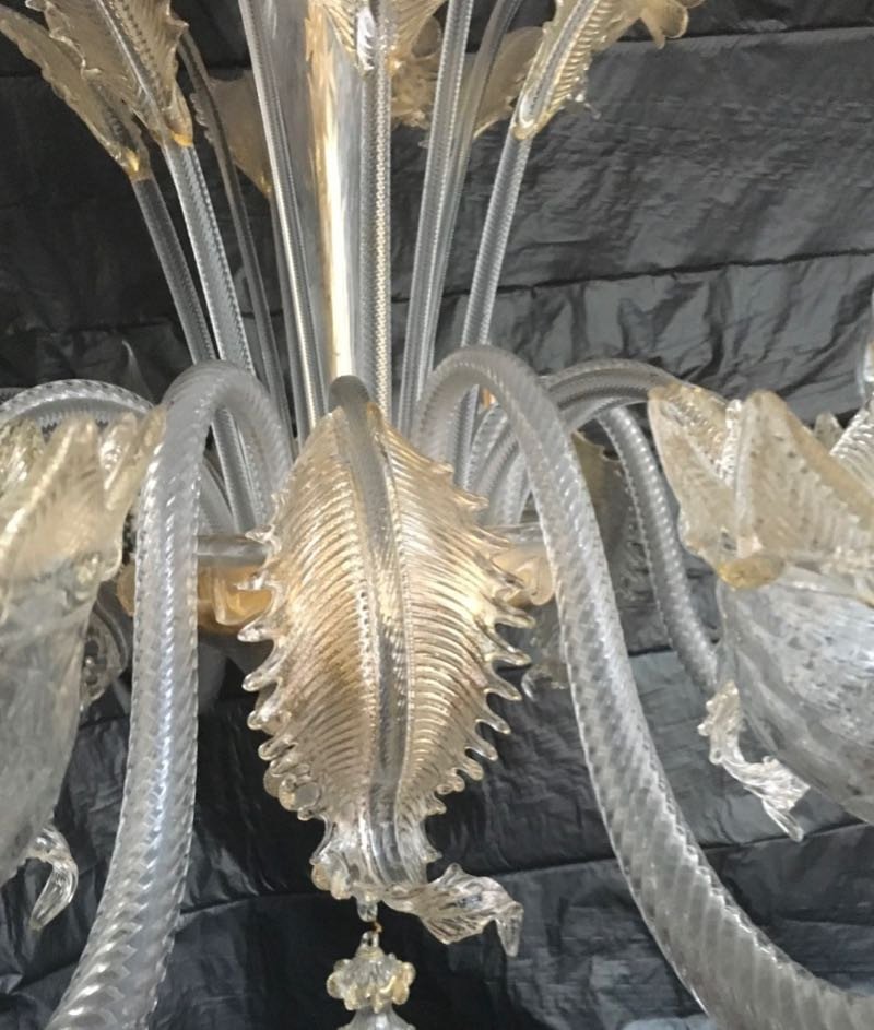 Paire De Grands Lustres Murano-photo-3