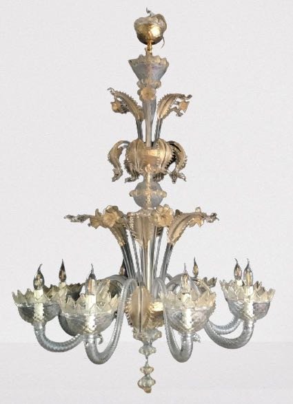 Paire De Grands Lustres Murano-photo-5