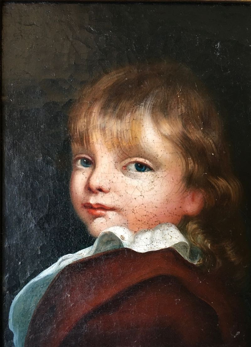 Huile Sur Toile XVIIIe Portrait Jeune Garçon-photo-2