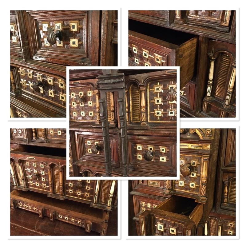 Spanish Cabinet Called Bargueño In 17th Century Walnut-photo-1