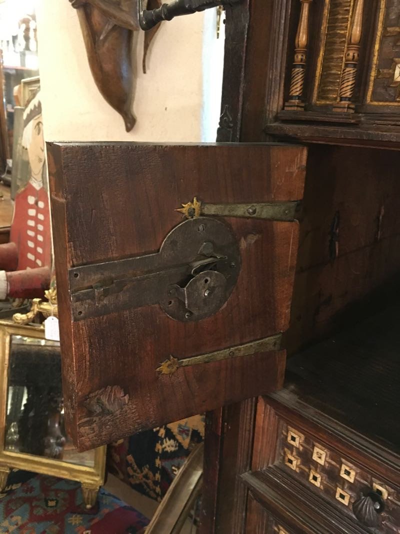 Spanish Cabinet Called Bargueño In 17th Century Walnut-photo-7