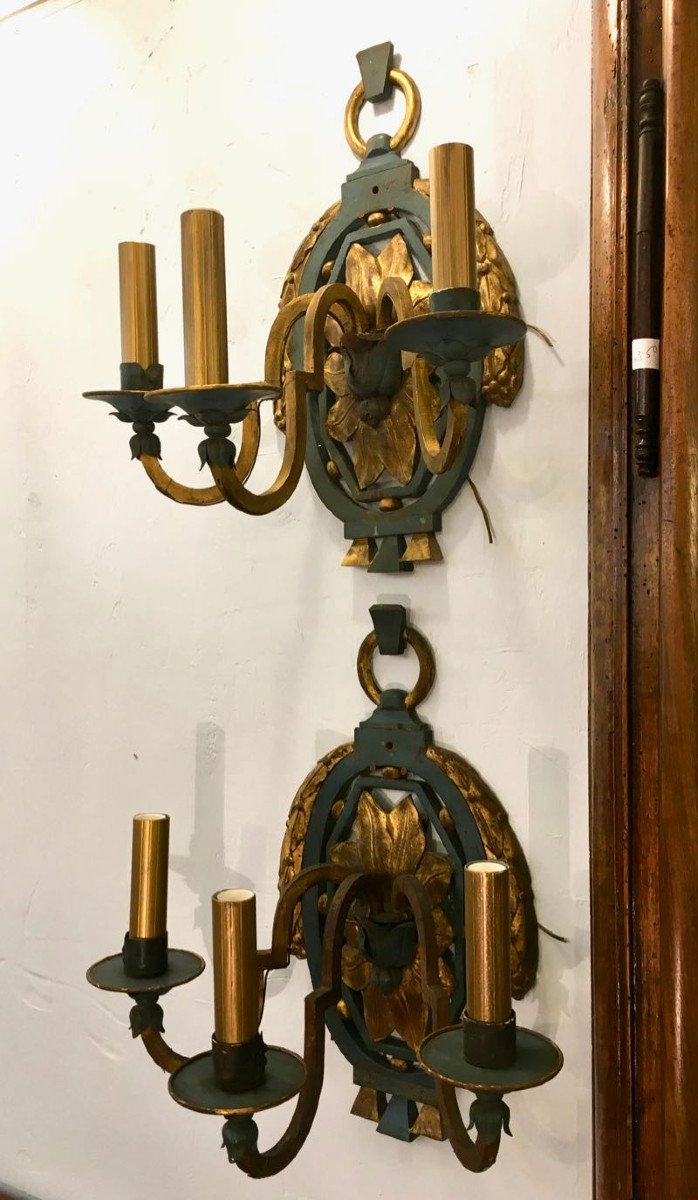 Pair Of Large 40s Sconces-photo-2