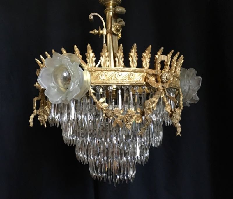 Lustre Couronne A Pampilles-photo-4