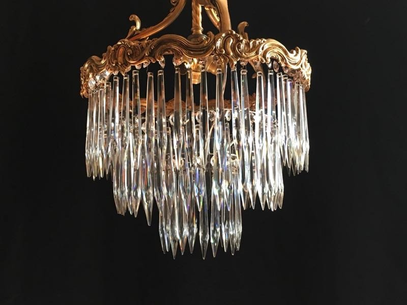 Lustre 1900 Cristaux En Cascade-photo-1