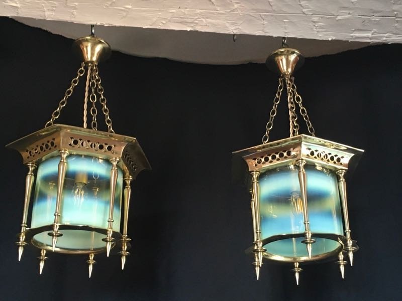 Paire De Lanternes Arts And Crafts -photo-2