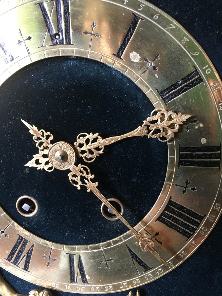 Pendule XIXe Dite Religieuse En Marqueterie Boulle-photo-4