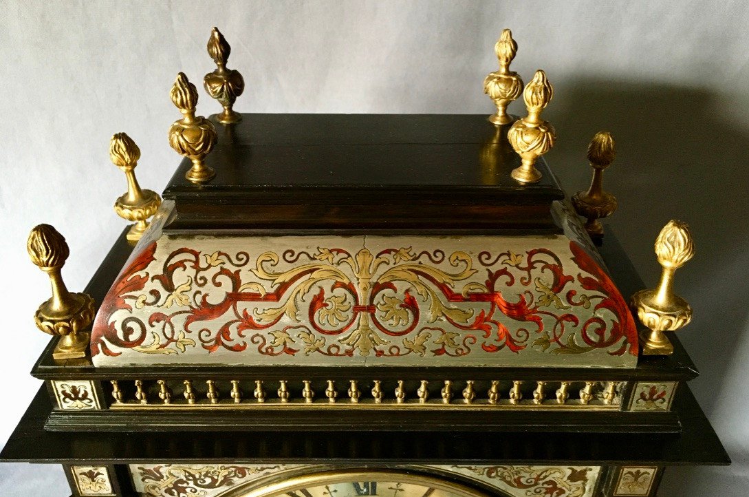Pendule XIXe Dite Religieuse En Marqueterie Boulle-photo-5