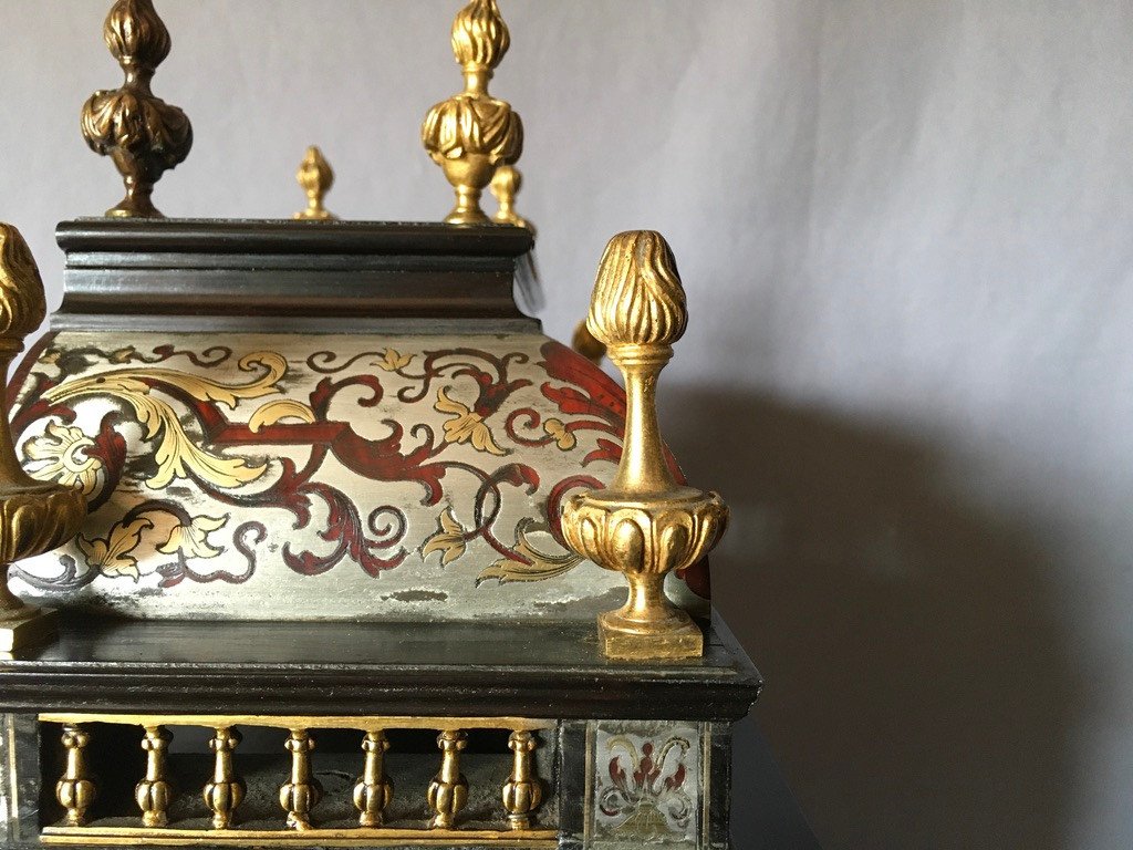 Pendule XIXe Dite Religieuse En Marqueterie Boulle-photo-6