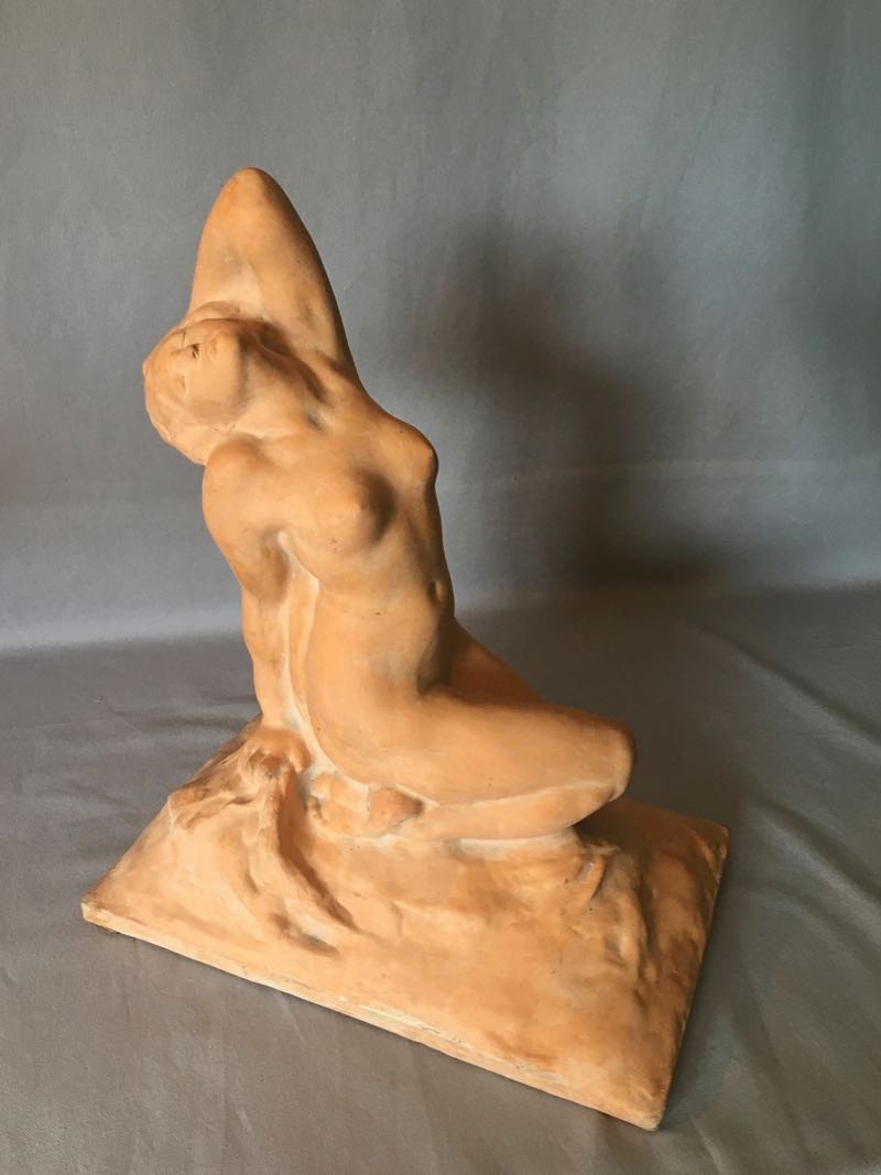 Terre Cuite Femme Nue Signée Genarelli