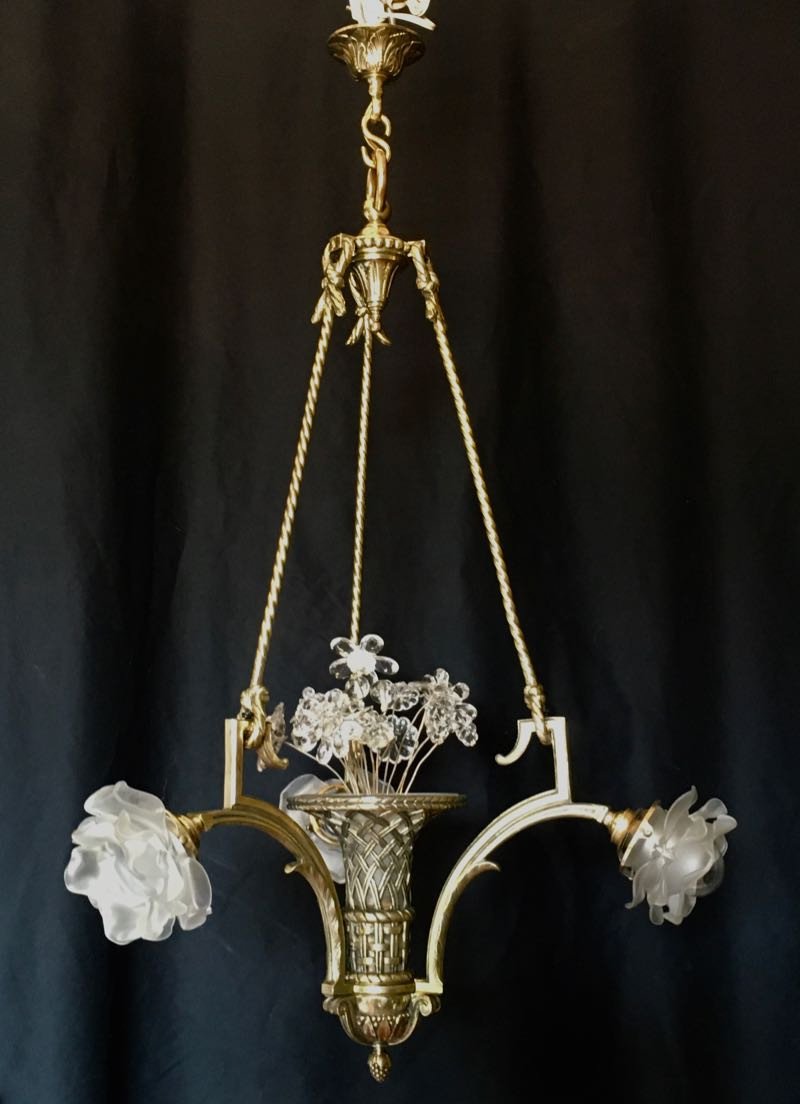 Flower Basket Chandelier Louis XVI Style