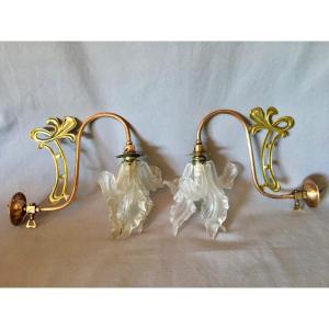 Pair Of Art Nouveau Sconces