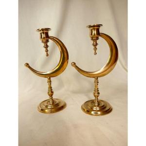 Pair Of Orientalist Candlesticks.