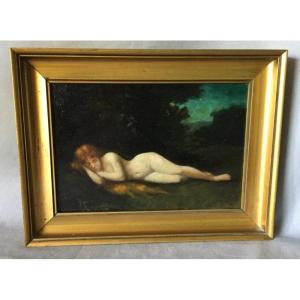 Oil On Canvas Sleeping Nymph In The Manner Of Jj Henner