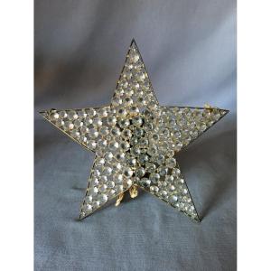 Etoile de Noël en laiton et cristal