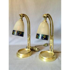PAIRE DE LAMPES DE CHEVET ART DECO