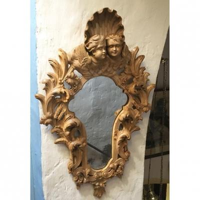 Miroir En Noyer XIXe