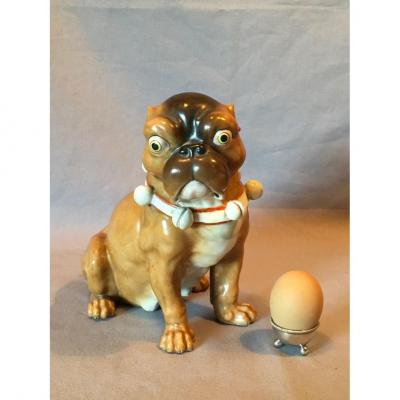 19th C German Porcelain Carlin Dog