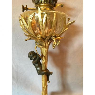 Large Bronze Oil Lamp