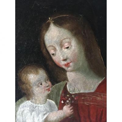 Tableau Huile Sur Toile Vierge à l'Enfant
